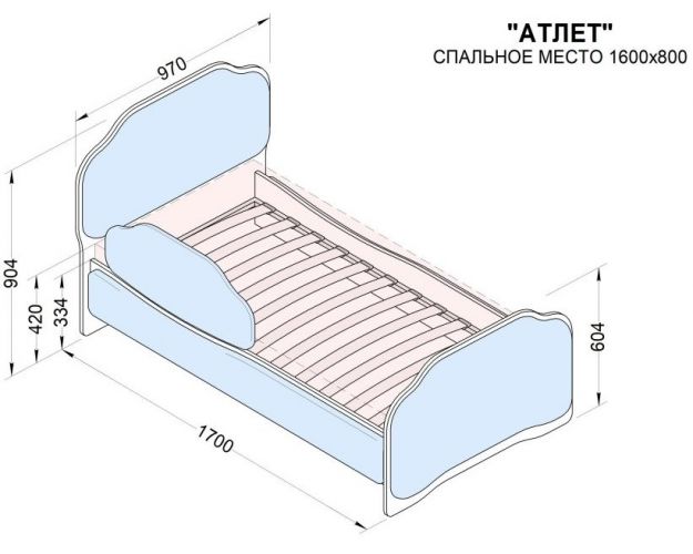 Кровать 160 Атлет 81 Фисташка (мягкий бортик)