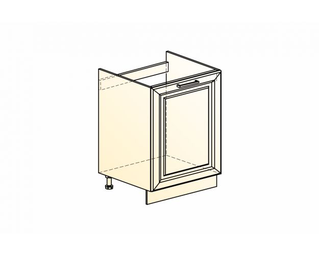Монако Шкаф рабочий под мойку L500 (1 дв. гл.) (Белый/Охра матовый)